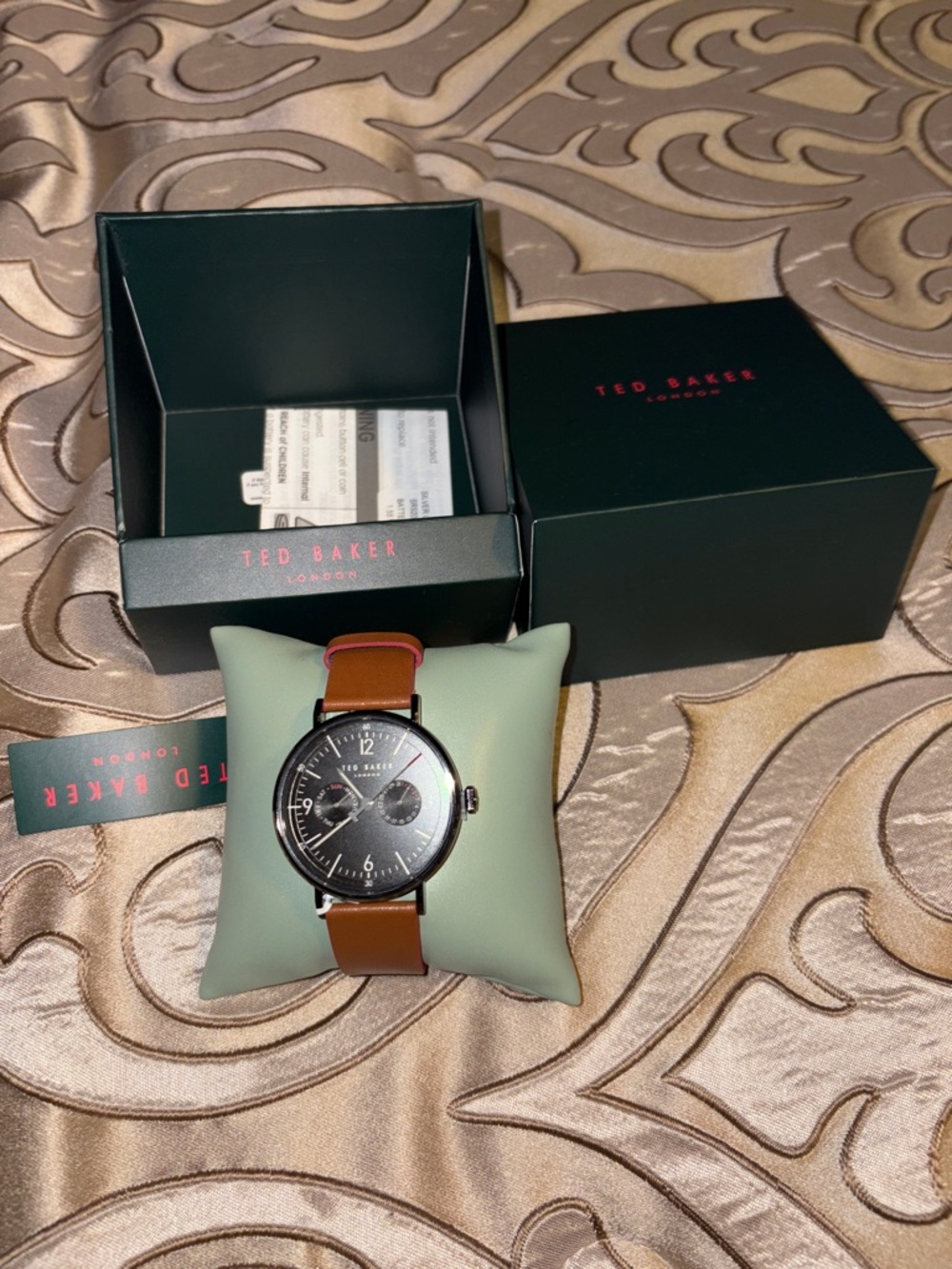 Ted Baker Phylipa Gents Leather Strap Watch, 41mm NWT